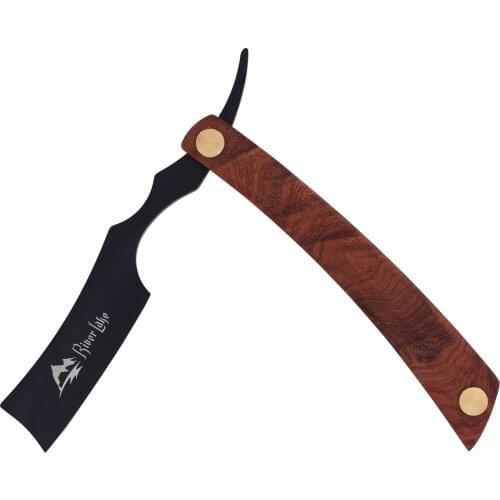 Vintage Old Shaving Knife Straight Edge Stainless Steel Barber Razor Folding Shaving Knife Hair Removal Tools Wooden Handle