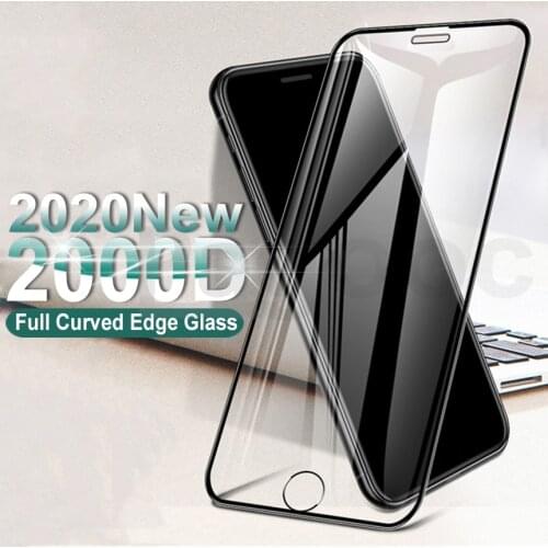 2000D Curved Edge Tempered Glass For iPhone SE 2020 6 6S 7 8 Plus Full Cover Glass on iPhone 11 Pro XS Max X XR Screen Protector