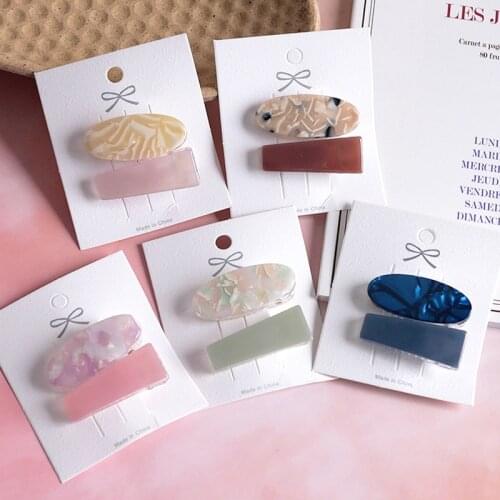 2pcs/lot Korea Hair Clip Girls Hair Barrette Simple Marble Textured Hair Clips for Hair Women Small Hairclip Hair Accessories