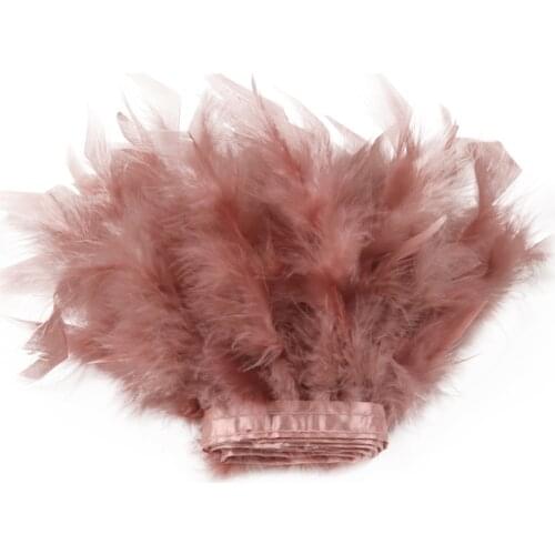 1 Meters Natural Turkey Feather Trim Fringe feathers DIY Dyed Sewing Dress Accessory Fluffy Plumes Ribbon For Crafts 10-15CM