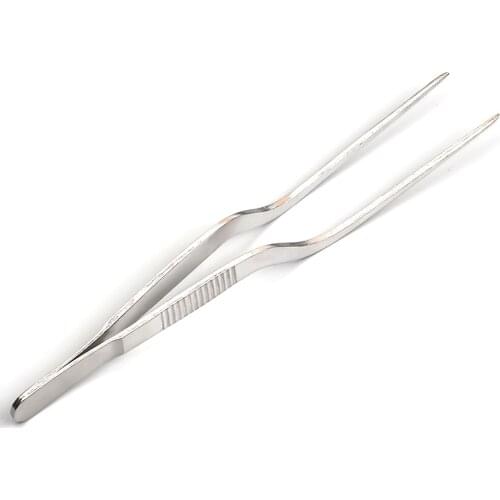 1pc Stainless Steel Tweezers Atraumatic Forceps Angled Clamp Surgical Instruments Tweezers Tool 14cm/16cm/20cm