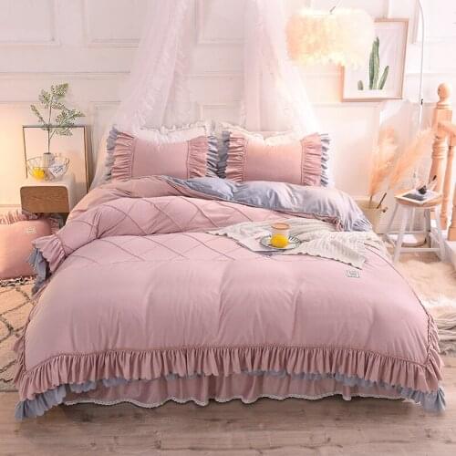 Super soft crystal velvet bedding set queen comforter sets Princess style bed set twin full queen king size bed skirt set 4/6pcs