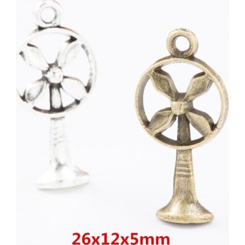 50 pieces of retro metal zinc alloy fan pendant for DIY handmade jewelry necklace making 7757