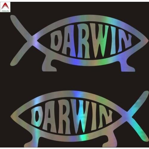 Aliauto Cartoon Car Stickers Darwin Fish Auto Motorcycles Decoration 3D Reflective Waterproof Decal Automobile Styling,13cm*5cm