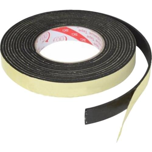 CNIM Hot 5m Black Single Sided Self Adhesive Foam Tape Closed Cell 20mm Wide x 3mm Thick