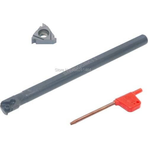 CNC Lathe Tool Internal Thread Tool Holder A SNR0008K11,with a 11IR A60 Cemented Carbide Tool Bit is Suitable.Metric (0.5-1.5)