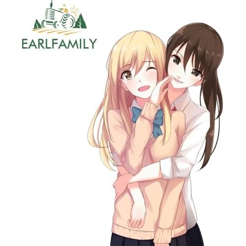 EARLFAMILY 13cm x 8.2cm for Girl Anime Windows Funny Car Stickers Scratch-Proof Waterproof Decal Trunk Windows Vinyl Car Wrap