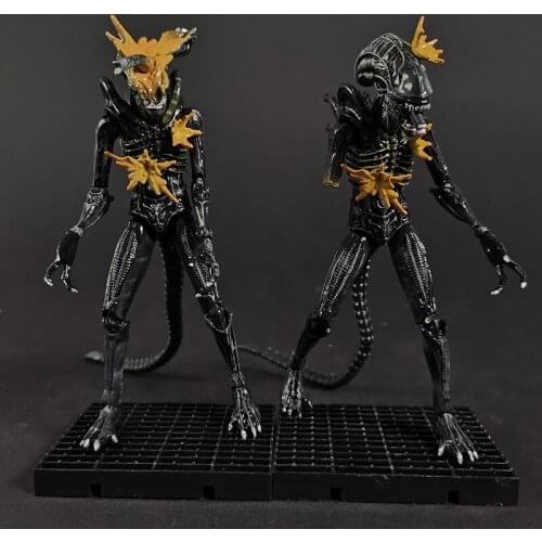 Hiya Toys Aliens Headshot / Battle Damage Alien Warrior 4" Scale Action Figure Collectible Model Toy