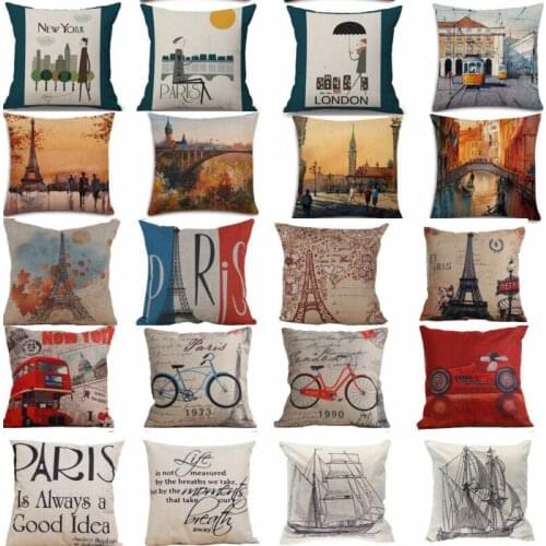 Hglegyw tower Cotton Linen Throw Pillow Cover Cushion Casehome Fashion Soft Room Gifts Single Sides Printing