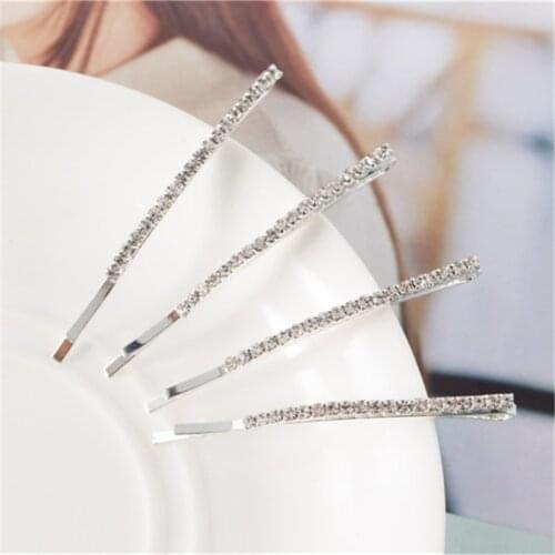 Crystal Hair Clips Stylish Elegant Shiny Rhinestone Hairpins Female Styling Tool Diamond Hair Pins Girls Hair Accessories