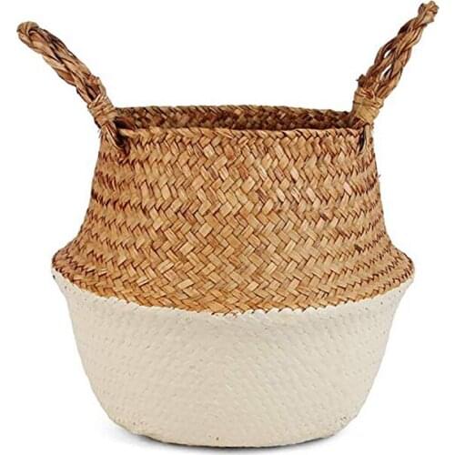 Seaweed Laundry Basket Natural Flower Basket Vase Flower Pot Nursery Pot Tripe Basket Home Decoration Toy Basket