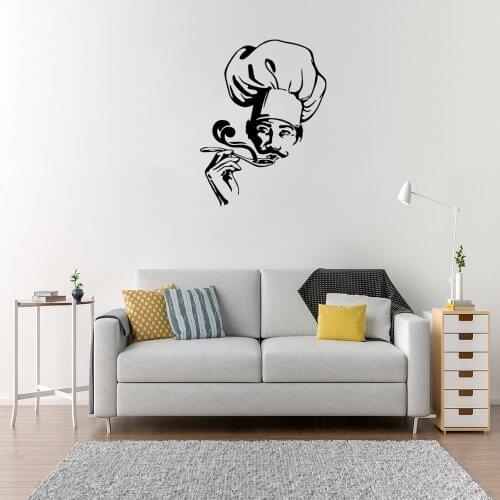 The Kitchen Chef Nursery Wall Sticker Humorous Chef Wall Decal Vinyl Art Decals For Kitchen Wallpaper dw11233