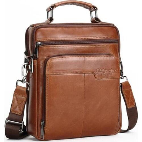 Genuine Leather Men Cross Body Business for men iPad Totes Shoulder Bag Travel Fashion Trend Messenger Bags Male Tote Handbag