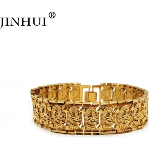 Jin Hui Fashion New African Ethiopia Gold color Men Bracelet Women Party Ornament Luxury Gifts for Friends Dubai Bangle Jewelry