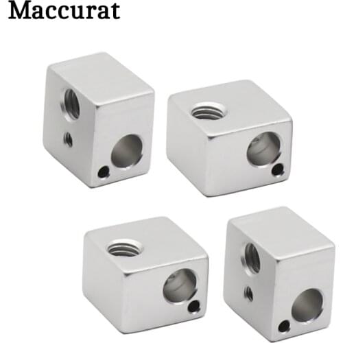 Maccurat 2pcs heating block V5 Heated Aluminum Block 16 * 16 * 12MM for 3D printer Extruder j-head hotend kossel and prusa i3