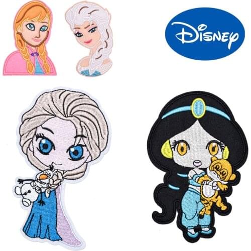 Disney Cartoon patches girls Elsa Anna Olaf Frozen Fashion Girls Lovely Fashion doll embroidery patch Garment Decoration Clothes