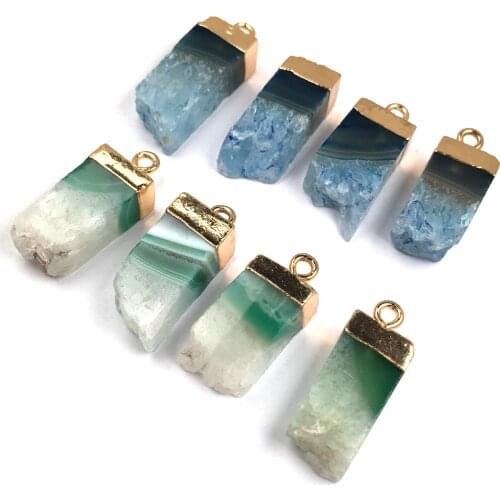Natural Stone Pendants Charm Agates Necklace Pendant for Jewelry Making Size 10x30-12x32mm