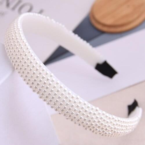 New Cute Women Girls Floral Design Pearl Hairband Imitation Big Pearl Hair Hoop Hair Accessories