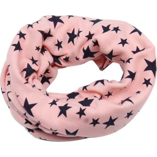 New boy girl Autumn Winter Collar Baby Scarf Cotton O Ring Neck Scarves Lucky Star Print foulard for Child Scarf Fashion Warm