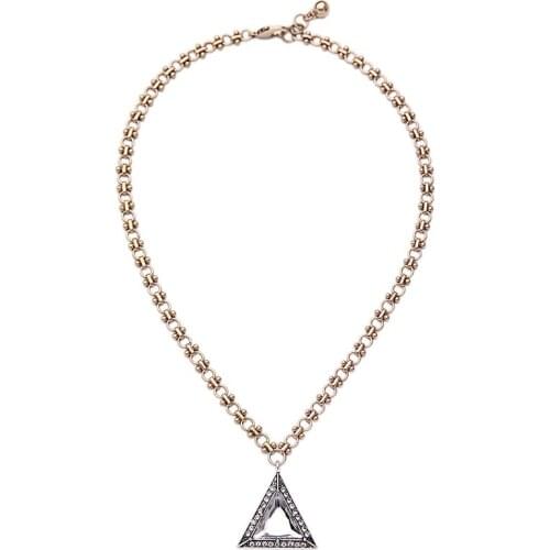Bulk Price Newest Produsts Gold Coloren Color Triangle Crystal Pendant Distinctive Chunky Accessory Necklace For Female
