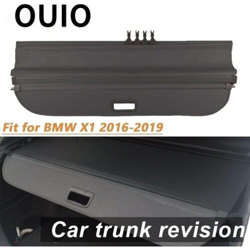 OUIO 1Set Car Rear Trunk Cargo Cover Partition For BMW X1 2016 2017 2018 2019 Car-styling Black Security Shield Auto accessories