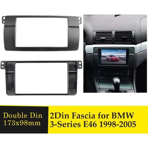 2DIN Car Radio Fascia Stereo Adapter Panel For BMW 3-Series E46 1998-2005 GPS CD DVD Player Audio Frame Refitting Trim Kit Bezel