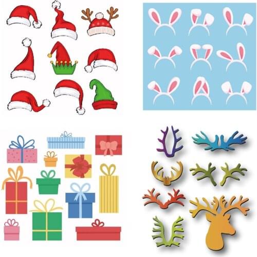 Christmas hat metal cutting mold decoration background embossing scrapbook greeting card DIY crafts blade template photo album
