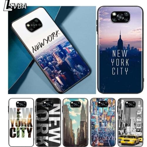 NEW YORK City for Xiaomi Poco X3 NFC X2 M3 M2 F2 F3 Pro C3 F1 A2 Lite Mix3 Play Silicone Soft Black Phone Case