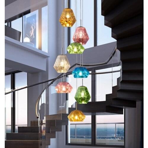 Nordic Diamond Lava LED Pendant Lights Modern Acrylic Decoration Lighting for Living Room Indoor Hanging Lamp Cafe Home Fixtures