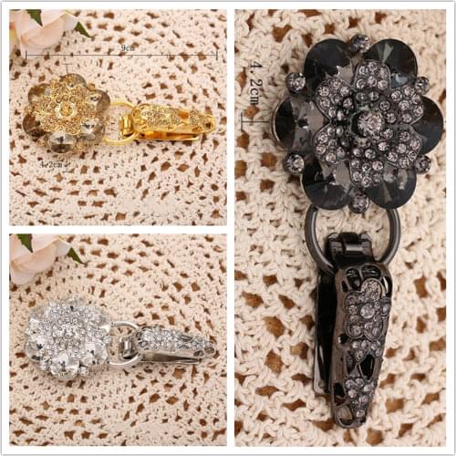 Glass Fur Rhinestone buckles For Sewing Mink coat FB01