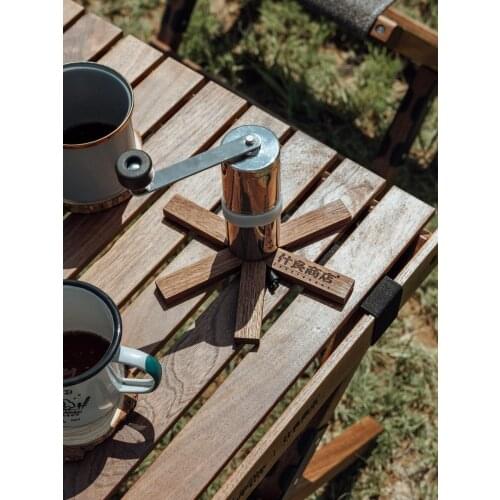 Solid Wood Heat Insulation Pot Pad Anti-scalding Holder Coaster Outdoor Camping Home Folding Placemat Picnic Cup Table Mat