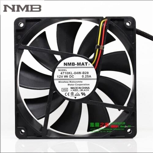 For NMB 4710KL-04W-B29 12CM 120MM 1225 12025 120*120*25MM 12V 0.25A cooling FAN
