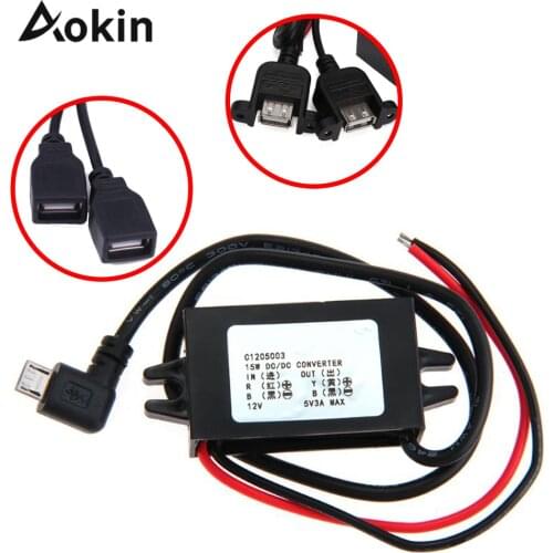 Car Boat Motorcycle Dual Usb Charger Dc 12v To 5v 3a Power Adapter Supply Usb Charger Motorcycle With Fixed Micro Usb Converter