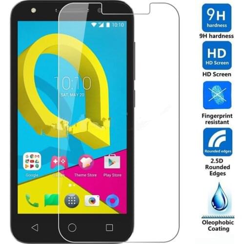 For Alcatel U5 Glass Tempered Glass On The For One Touch U5 U 5 Screen Protector 5.0inch Toughened protective film cover case