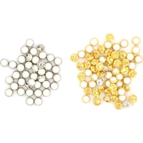 20pcs Sliver/Gold Mini Doll Buttons Ultra-small Pearl Buckle Doll Belt Buckle Doll Shoes Buckle Blyth Doll Clothing Buckles