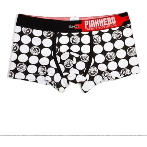 2020 Brand PINK HERO Cotton Mens Sexy Boxer Shorts Printed Underpant Male Panties Shorts Man Plus Size Wholesale