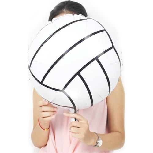 5pcs/lot 18inch white stripe Volleyball Foil Balloons helium for happy birthday party decorations kids toys Sports balls globos