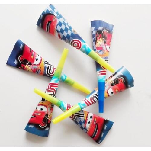 6pc/set Cartoon Lightning Mcqueen Theme Noise Maker/whistle Boy Favor Birthday Party Decoration Supplie Blowouts Whistles Cars