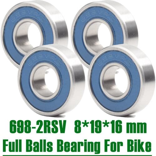 698 VRS MAX Bearings 8*19*6mm ( 4 PCS ) Bike Pivot Chrome Steel Blue Sealed with Grease 698LLU Cart Full Balls Bearing