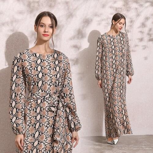 Abaya Dubai Turkey Muslim Dress Kaftan Caftan Chiffon Islamic Clothing For Women Musulmane Ramadan Serpentine Round Neck Robe