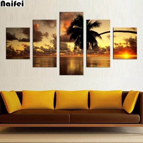 Diy Diamond Painting 5Pcs Islamic Muslim Religious Architecture Diamond Embroidery Rhinestone Cross Stitch Home Decor Wall Art