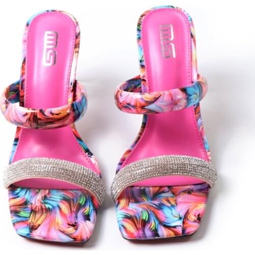 2021 New Arrivals Europe and America Fashion Womens Sandals For Summer Colorful Open-toe Gladitor Shoes Ladies High Heels