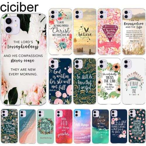 Ciciber bible Quotes Phone Case For Iphone 11 Case For iPhone XR 11 Pro 7 X XS MAX 8 6 6S Plus 5S SE Silicone Funda Coque Cover