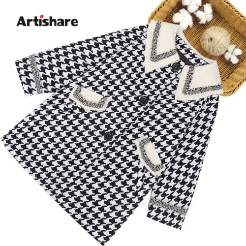 Girls Long Jacket Outerwear Plaid Pattern Girl Coats Kids Casual Style Childrens Jackets Spring Autumn Kids Clothes