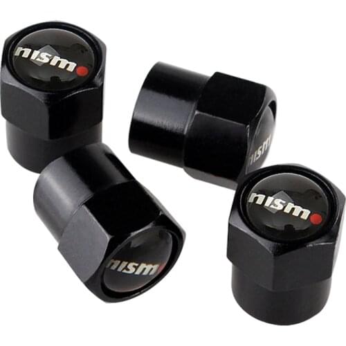 For Nissan Nismo Logo 350z Nv200 Versa Np300 X-Trail Juke Qashqai J11 Almera Altima March Tiida Car Wheel Tire Valves Caps Cover