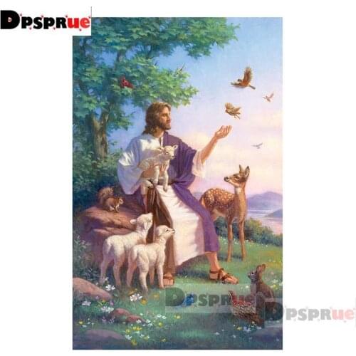 Dpsprue Full Square/Round Diamond Painting Kit Cross Stitch Jesus Shepherd Diamond 3D Embroidery DIY 5D Moasic Gift DP114