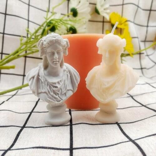 Greek Goddness Plaster Portrait Resin Silicone Candle Mold Aromatherapy Candle DIY Material for 3D Mould