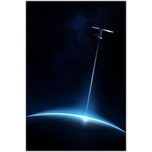 HT015 Spectacular Universe Earth And Moon Space Station Astronaut Silk Fabric Poster Art Decor Indoor Painting Gift
