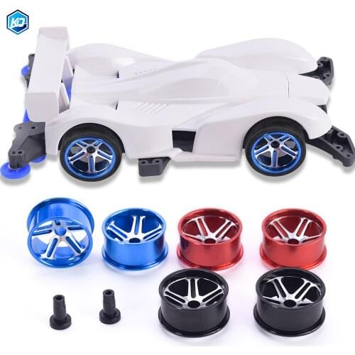 4Pcs Large Diameter Wheel Hubs/Color Tires Metal Wheels Spare Parts For Tamiya Mini 4WD Racing Car Model