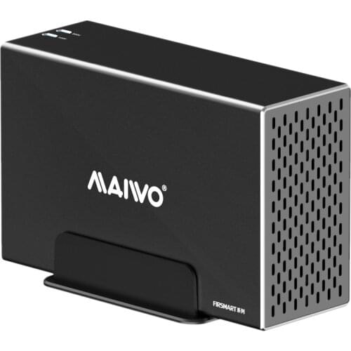 MAIWO K35272U3S Dual Disk Array Boxes Disk Array Box 3.5 Inch Memory Box Disk Read Cartridge Memory Box for PC(US Plug)